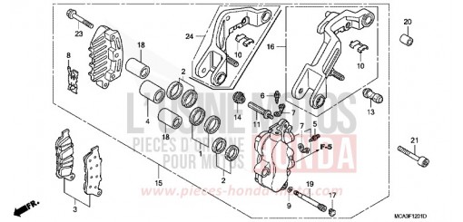 MACHOIRE DE FREIN AVANT G. GL1800A5 de 2005